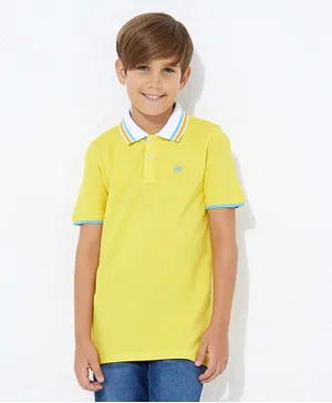 Beverly Hills Polo Club Logo Embroidered Polo Shirt - Yellow