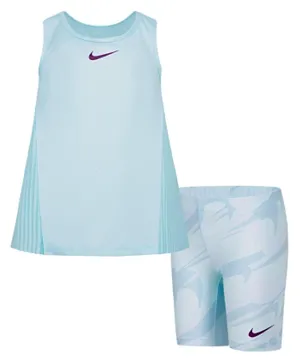 Nike Prep in Your Step Bike Top & Shorts Set - Blue