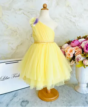 Liba Fashion Hazel Beautiful One Shoulder Party Dress - Yellow