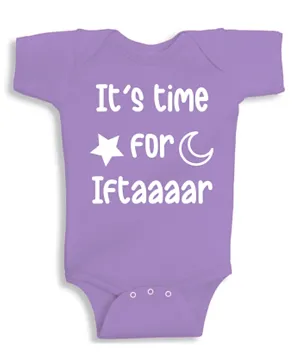 Twinkle Hands Its Time For Iftar Baby Onesie - Purple