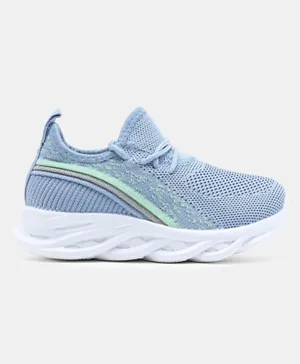 Neon Lace Closure Sneakers - Blue