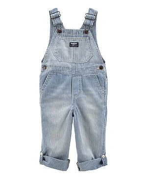 OshKosh B'Gosh Knit Denim Striped Dungaree - Blue