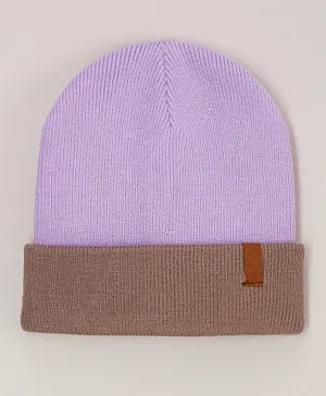 Little Pieces Roll Up Beanie - Purple
