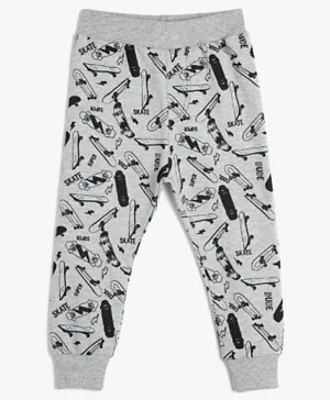 Koton Full Length All Over Printed Joggers - Grey
