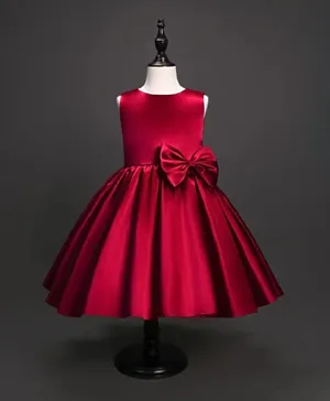 DDaniela Bow Front Kiana Dress - Dark Red