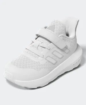 adidas FortaRun 3.0 Elastic Lace & Hook-and-Loop Closure Sneakers - White & Grey