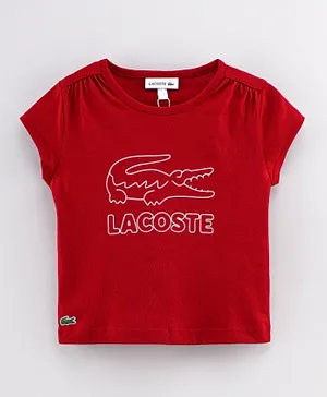 Lacoste Round Neck Graphic T-Shirt - Red