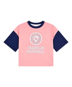 Franklin & Marshall Contrasting Boxy T-Shirt - Pink