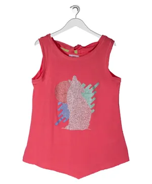 Jelly Embellished Sleeveless Tank Top - Pink
