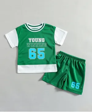 Lamar Kids Young Winning T-Shirt And Shorts Set - Green