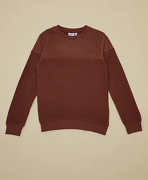 R&B Kids Outdoor Explore Adventure Graphic Sweatshirt - Brown