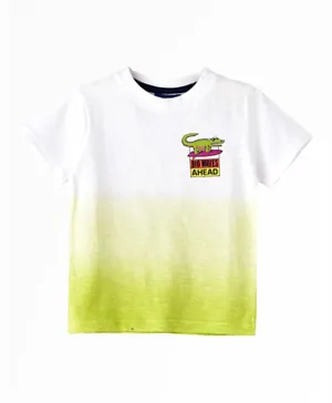 Jam Crocodile Surfing Graphic T-Shirt - White & Green