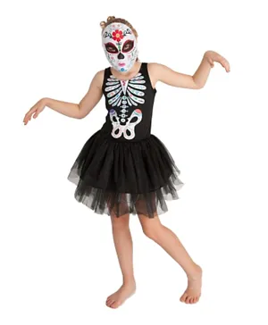 Party Magic Skeleton Tutu Dress Costume - Black