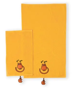 Milk&Moo Tombish Cat Baby Towel Set of 2 - Yellow