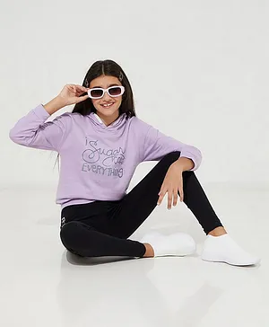 Neon Embellished Hoodie - Purple