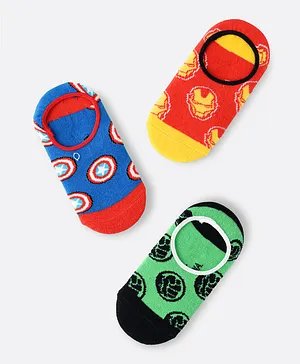 Marvel 3 Pack Avengers No Show Socks - Multicolor