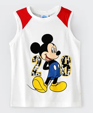 Disney Mickey Mouse Sleeveless T-Shirt - White