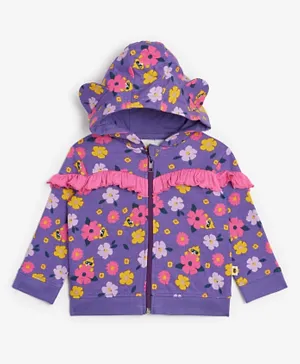 Cheekee Munkee Floral All Over Printed Jacket - Purple