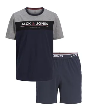 Jack & Jones Junior Jacron Tee And Shorts Set - Navy Blue