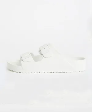 DeFacto Buckle Slippers - White