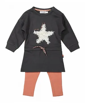 Dirkje 2Pc Babysuit Dress with Leggings - Grey