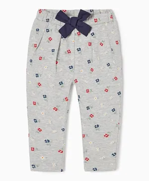 Zippy All Over Printed Floral Pants - Grey