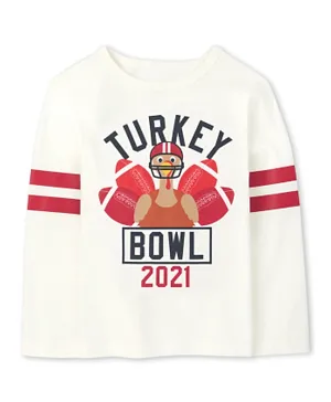 The Children's Place Turkey Bowl Graphic Tee - Off White