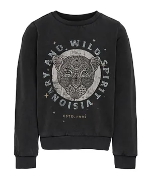 Only Kids Tiger Graphic Sweatshirt - Black