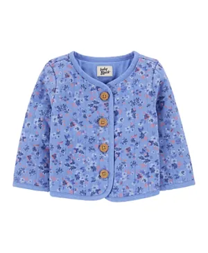 Carter's Quilted Floral Print Jacket - Blue