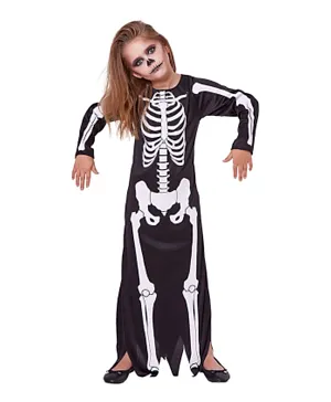 Mad Toys Skeleton Dress Kids Halloween Costume-Black and white