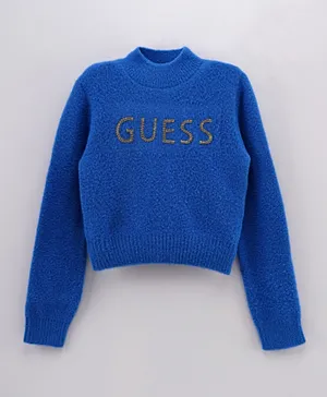 Guess Kids Furry Blended Yarn Sweater - Royal Blue