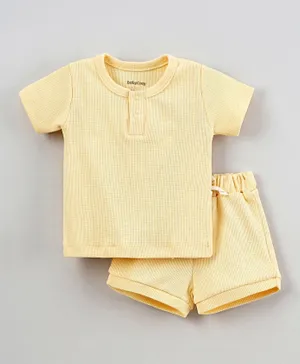 BabyCosy Organic Cotton T-Shirt with Shorts Set - Light Yellow