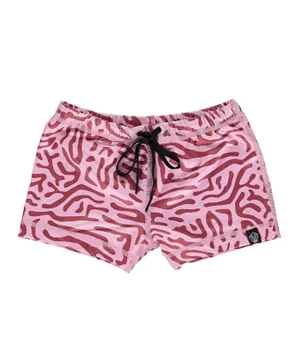 Beach & Bandits Coral Floral Swim Shorts -  Pink