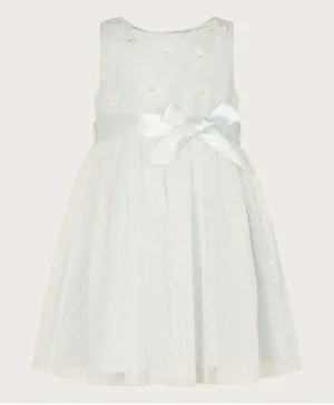 Monsoon Children Daisy Polka Dot Dress - White