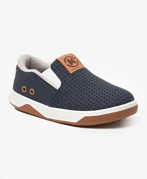 Molekinho Cheung Perforated Casual Slip On Shoes - Navy Blue