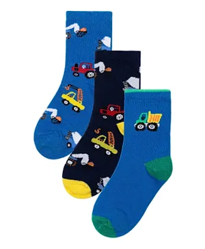 Minoti 3 Pack Transport Knitted Socks - Multicolor