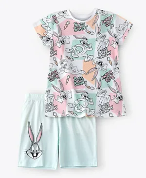 Warner Brother Bugs Bunny Printed Tee with Shorts Set - Multicolor