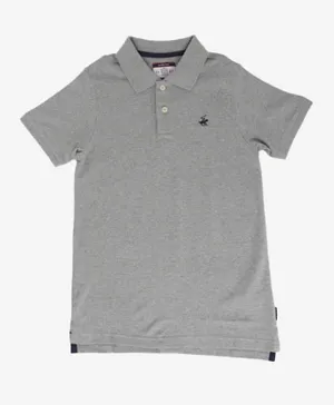 Beverly Hills Polo Club Logo Embroidered Polo - Grey Melange