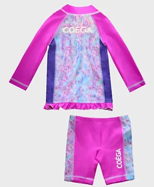 Coega Sunwear Abstract Drops Print 2 Piece Swim Suit - Purple