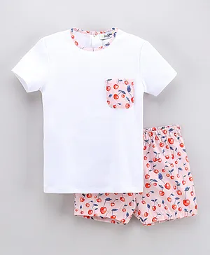 Les Lutins Round Neck T-Shirt with Shorts Set - White