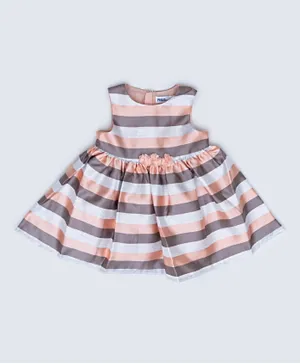 R&B Kids Stripes Satin Dress - Multicolor