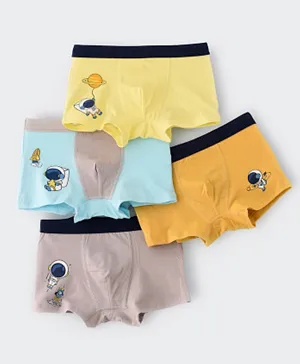 Babyqlo 4 Pack Little Spaceman Cotton Underpants - Multicolor