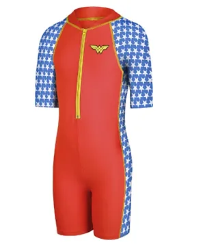 Zoggs Wonder Woman All in One Zip Suit - Red