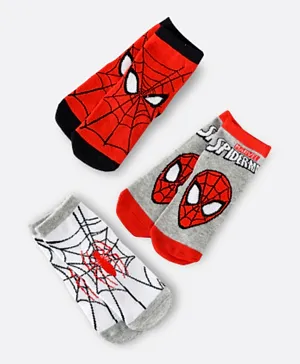 Marvel 3 Pack Spiderman Crew Socks - Multicolor