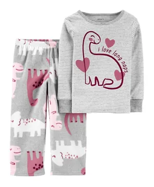 Carter's 2-Piece Dinosaur Cotton & Fleece Pajama Set - Grey