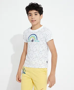 Beverly Hills Polo Club Dots Printed T-Shirt - White