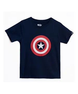 The Souled Store Captain America: The Shield T-Shirt - Navy Blue