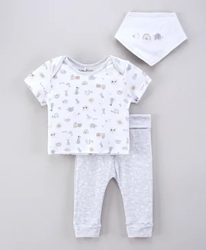 Homegrown Sustainable T-Shirt, Joggers And Bib Set - White