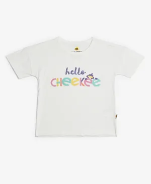 Cheekee Munkee Round Neck T-shirt - White