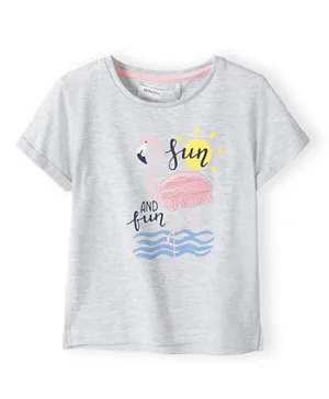 Minoti Flamingo & The Sun Graphic T-Shirt - Light Grey